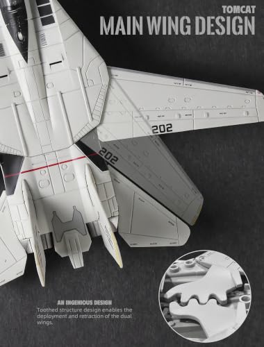 SEBUNAS 1:72 F-14 Tomcat 3D Quick Build Model Kit Fighter Jet Aircraft - color: 1.F14 White