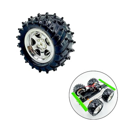 4PCS Toy Car Wheel Plastic Toy Car Wheel with Round Shaft Axles for RC Car Truck Robot DIY Model Toy Building Projects (Style 1)
