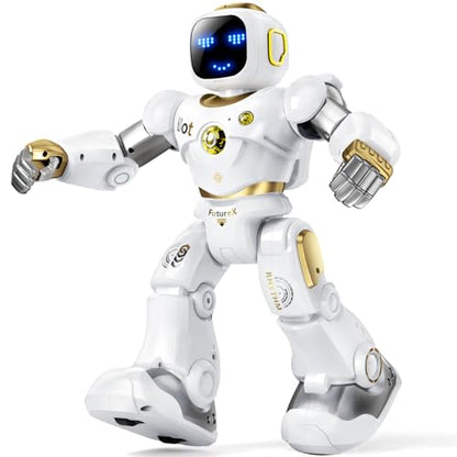 Ruko 1088 Programmable Robot Toy for Kids, STEM Learning Gift, Gold - color: Gold