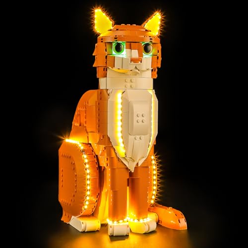 LIGHTAILING Led Light for Lego-21376 Ideas Orange Cat - Easy Install, Hidden Wiring, Home Decor & Gift-Ready (Model Not Included) - style: (Only Light) 21376 Orange Cat