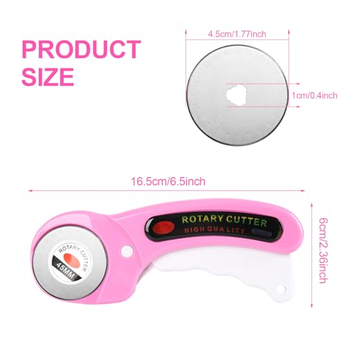 Rotary Cutter for Fabric, 45mm Rotary Cutters Kit with Extra 10 Blades