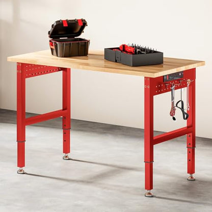 SPECRAFT Red Adjustable Heavy-Duty Workbench - color: Red, size: Standard/44"x20"