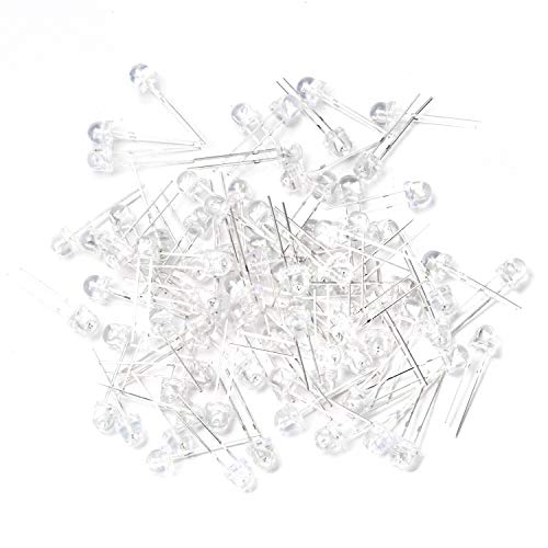 CHANZON 100 pcs 5mm Yellow Straw Hat LED Diode Lights (DC 2V 20mA) - color: E) Yellow (100pcs)