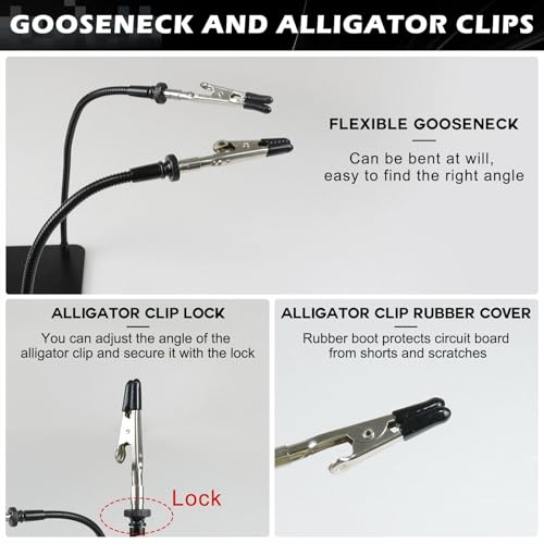 XYK Helping Hands Soldering Station with 3X Magnifying Glass, 4 Flexible Helping Hand Arms Magnifier and Third Hand Soldering Tool for Electronic Repair Soldering Jewelry Crafts - size: Small