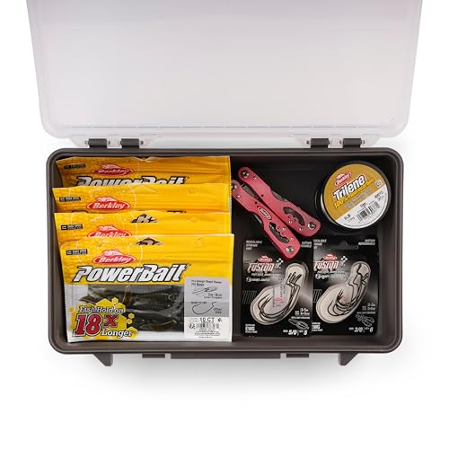 Plano StowAway Stow Tackle Box, with Corrosion-Preventive Rustricor, Single Latch Design, Transparent DuraView Lid, Stackable Storage for Fishing Bait, Lures and Gear, 3700 Deep Open (Pack of 3) - size: 3700 Deep Open (Pack of 3), style: New Model