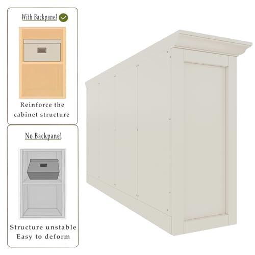 OSCHF 8-Cube Open Bookcase with Base, 2-Tier Low Cabinet, White - color: Warm White, size: 8-Cube