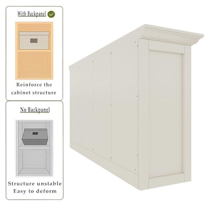 OSCHF 8-Cube Open Bookcase with Base, 2-Tier Low Cabinet, White - color: Warm White, size: 8-Cube