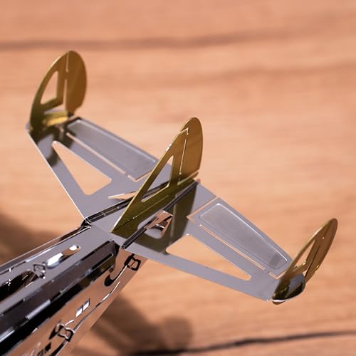 METAL-TIME SPLASHING DREAMER, 3D Metal Airplane Model Mechanical Building Kit, Unique Wind-Up Moving Mechanism, Stainless Steel DIY Construction with Toolbox - 124 Pieces.