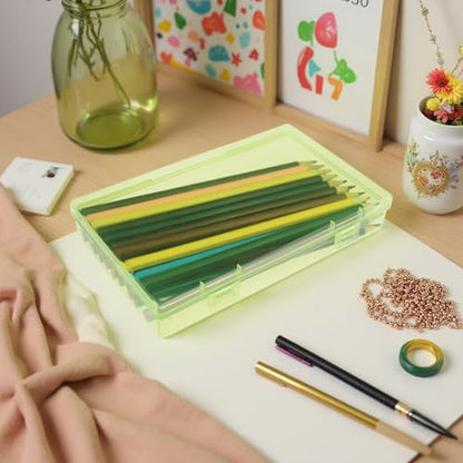 Goodma 4 Pieces Rectangular Plastic Storage Boxes, Green, 7.1x4.3x1.2 inch - color: Green, size: 7.1 x 4.3 x 1.2 in