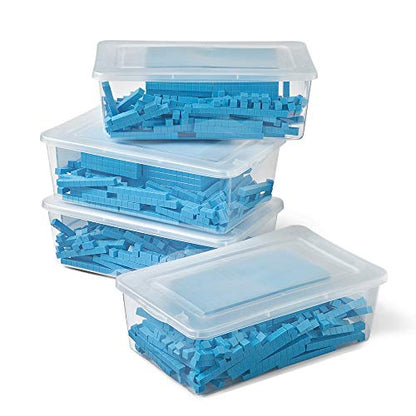 hand2mind Blue Plastic Base Ten Blocks Complete Set, Place Value Blocks, Counting Cubes for Kids Math, Base Ten Blocks Classroom Set, Math Blocks Kindergarten, Base 10 Math Manipulatives (Set of 644) - style: Set of 644