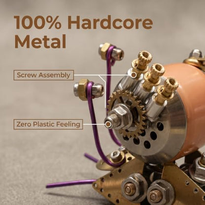 Steampunk Snail 3D Metal Puzzle Mechanical Kits 140+ Pcs DIY Assembly Model 3-Star Difficulty STEM Premium Desktop Decor Christmas & Birthday Gift for Teens Men Adults (Snail-O) - style: Snail-O