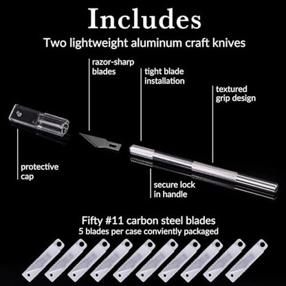 WA Portman Hobby Knife Set, 1pc Craft Precision Knife Set with 10 Blades - size: 1 Knife 10 Blades