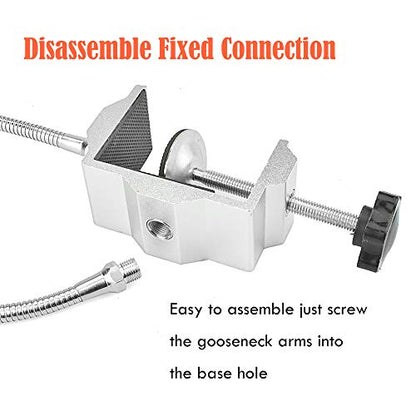 Toolour Helping Hands Soldering Third Hand Tool Tabletop Clamp Base with 2 Nickel Plated Flexible Arms and Rotatable Alligator Clips for Electronics Repair Assembly Jewelry DIY Arts Craft Hobby - style: D