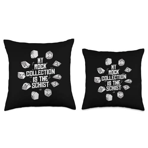 Best Rocks And Minerals Kit Guide Collection Gifts My Rock Collection is The Schist Geologist Mineral Collector Throw Pillow, 16x16, Multicolor - size: 16x16
