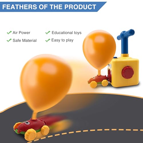 Balloon Launcher with Inertia Car Toy Set for Kids Ages 3 and Up - color: Yellow Duck
