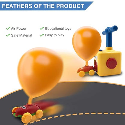 Balloon Launcher with Inertia Car Toy Set for Kids Ages 3 and Up - color: Yellow Duck