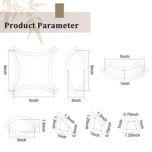 BENECREAT 7 Shapes Double Wedding Ring Acrylic Quilting Template, Transparent Acrylic Quilting Templates Rulers 2.5mm Thick for Woodworking, Quilting Sewing Needlework Craft - color: Wedding Ring Set - 7 Shapes