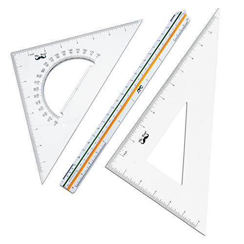 Mr. Pen Architectural Triangular Ruler Set with 12 Inch Triangular Scale