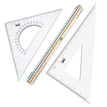 Mr. Pen Architectural Triangular Ruler Set with 12 Inch Triangular Scale