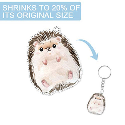 55 Pcs Shrink Plastic Keychain Kits, Shrink Paper Film Sheet for Kid Craft
