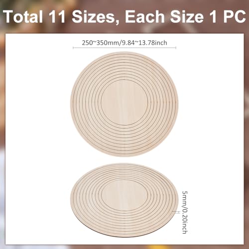 UNICRAFTALE About 11Pcs Ceramics Plate Forming Molds Flat Round Pottery Tools Wooden Concentric Geometric Figure Rail Set Clay Molds Dish Slump Mold for DIY Blank Modeling 25-35cm Diameter - size: 25-35cm Diameter
