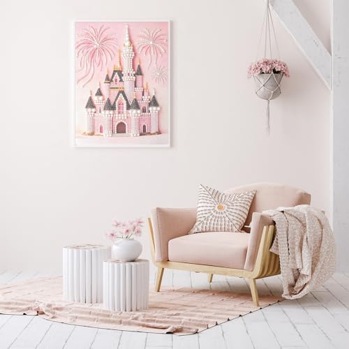 SuuTang 5D Castle Diamond Pearl Art Painting Kits for Adults,13.8x17.8 inch - color: CASTLE 01