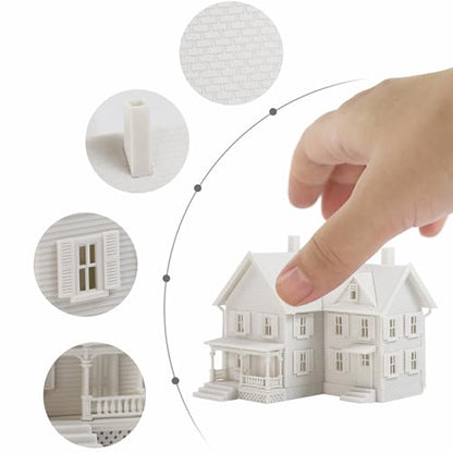 N Scale Model Blank Buidlings Kit Unassembled House for Model Train Layout Diorama JZN5885JJ (Two-story-1PC) - style: Two-story-1PC