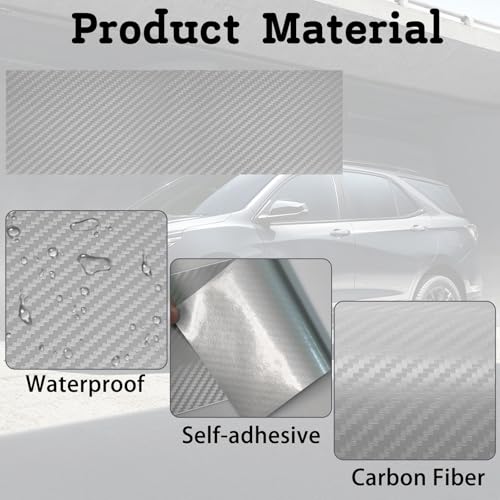 QianBao Compatible with Silver Carbon Fiber 11.8" x 4" Chevy Bowtie Emblem - color: Silver