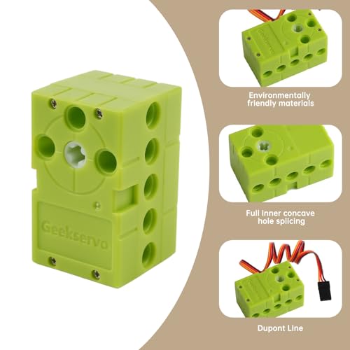 2PCS Geekservo Programmable Building Block Servo Motor, 360 Degree Rotation, 2P/3P Wire, Compatible with Microbit Raspberry Pi (0.7KG Forward/Reverse Motor) - style: 0.7KG Forward/Reverse Motor
