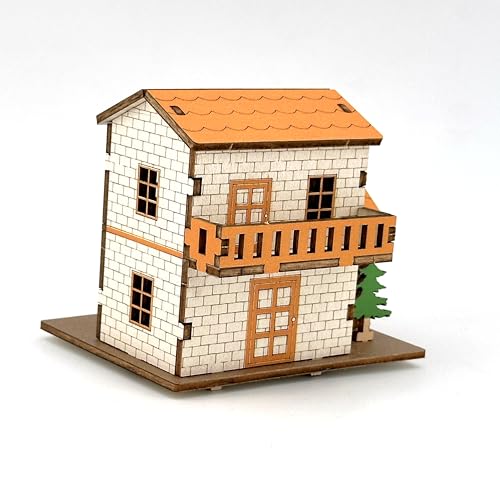 Log Cabin 3D Wooden House Puzzle,DIY Mini Building Model Kit，002 - color: 002