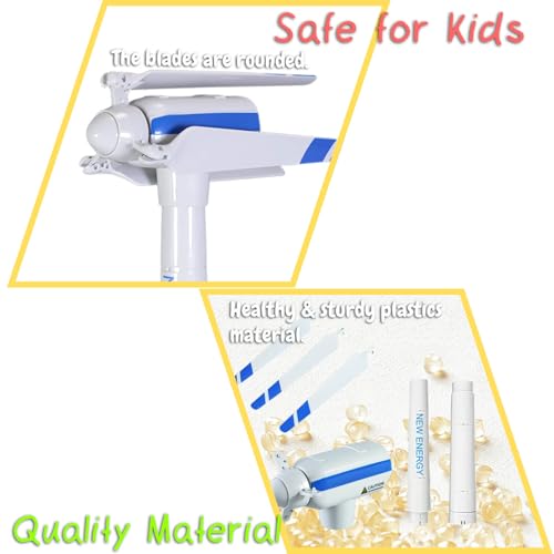 Windmill Model - Large-Sized Wind-Up Wind Turbine Science Teaching Tool for Children - STEM Toy