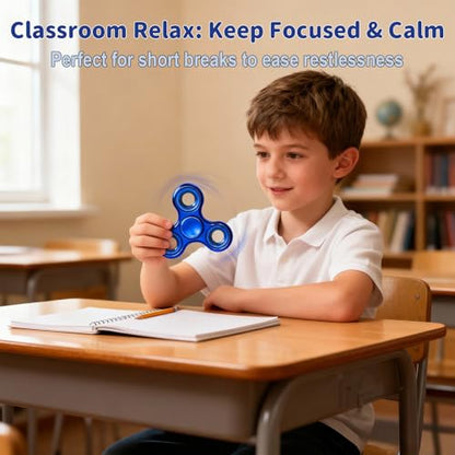 Fidget Toys Adults,Electroplated Metal Fidget Spinner Stress Reducer,High Speed 3-5 Min Quite Spins,Fidgets for Adults & Teens & Kids Age 6+(Blue) - color: Blue