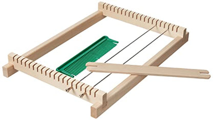 Rayher 7202200 Wooden Weaving Loom with Weaving Shuttle and Comb, Lap Loom Kit Suitable for Children and Beginners, 18.5 x 29 cm