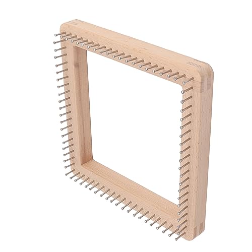 Crochet Blocking Board, 7.7in Mini Knitting Machine with Multiple Hooks, Solid Wooden Crochet Board DIY Square Knitting Tool for Mat, Scarf, Sock (Large) - size: Large