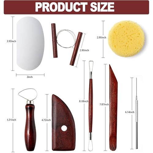 LINPHCEY 8-Piece Clay Sculpting Tools Set Perfect for Polymer Air Dry Modeling Clay Beginners & Professionals Ideal for DIY Pottery & Ceramics Tools for Clay Sculpey Sculpting & Crafting - color: 8PCS/SET