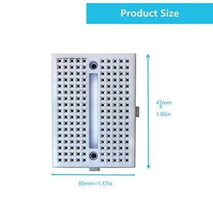 WWZMDiB 6 Pcs Mini Small Breadboard kit White 170 Tie Points (Includes 10-pin Male/Female + 10-pin Male/Female Jumper Wires)