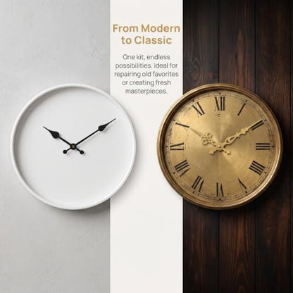 Clock Mechanism Replacement Kit,15 Pack Silent Quartz High‑Torque Clock Kit - size: 15 Pack 16mm Clock Mechanism Kit with16‑pair hands
