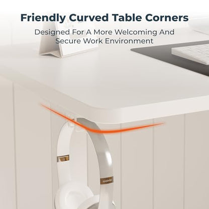 55''x 24'' Standing Desk Electric Adjustable for Home Office - color: White, size: 5524