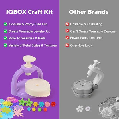 IQBOX Craft Kits Toys for 4 5 6 7 8 Year Old Girls Trendy Flower Making Kit - color: purple