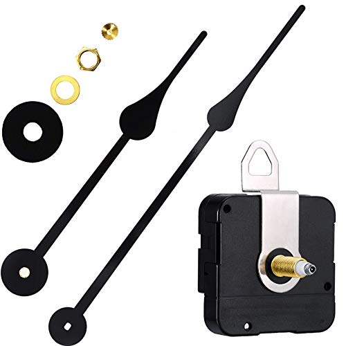 High Torque I Shaft Hands Quartz DIY Wall Clock Movement Mechanism with 9.1 Inch Long Spade Hand Battery Operated Repair Parts Replacement, 5/32 in Max Dial Thickness, 17/25 in Total Length - color: Shaft Length 17/25 Inch/ 17mm
