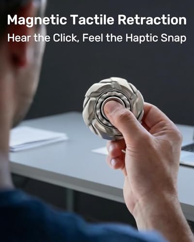Metal Spinner Fidget Toy for Adults - Mechanical Spinner with Spin Activated Open Armor Transformable Spinning, Cool EDC Office Desk Toys for Relief Stress Anxiety