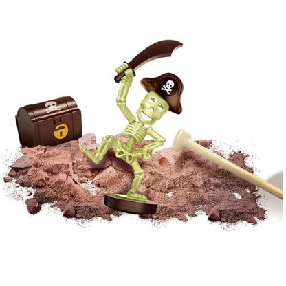 KidzLabs - Dig a Glow Pirate, Unearth a Pirate Skeleton, STEM Fun Learning Kit for Kids Ages 5+, Gold