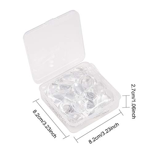 PH PandaHall 60pcs Bezel Pendant Blanks Settings - 30pcs Oval Pendant Trays Photo Charms with 30pcs Glass Cabochons for Wedding Brides Bridal Bouquet Charm Necklace Jewelry Making, 25x18mm - size: Tray: 25x18mm