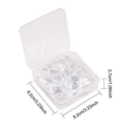 PH PandaHall 60pcs Bezel Pendant Blanks Settings - 30pcs Oval Pendant Trays Photo Charms with 30pcs Glass Cabochons for Wedding Brides Bridal Bouquet Charm Necklace Jewelry Making, 25x18mm - size: Tray: 25x18mm