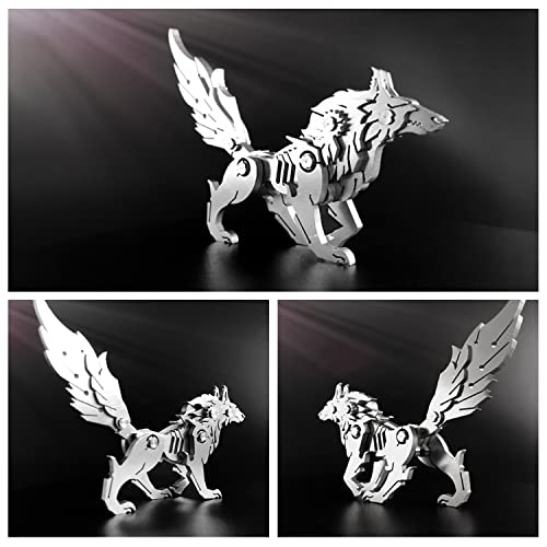 FILASLFT Metal Puzzles for Adults, Mechanical Wolf 3D Metal Puzzle - color: A1-wolf-silvery