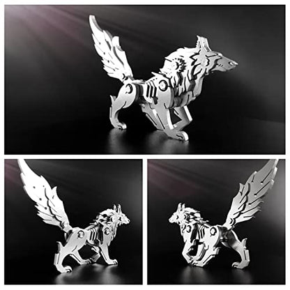 FILASLFT Metal Puzzles for Adults, Mechanical Wolf 3D Metal Puzzle - color: A1-wolf-silvery