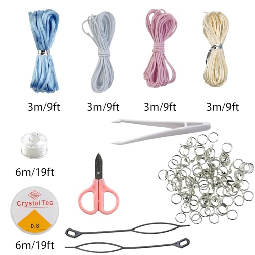 Acrylic Pony Beads Jewelry Making Kit – 96 Colors, UV Color Changing & Glow Alphabet Beads, Heart Bow Crystal String, Tools, Gift Box for DIY Bracelets, Necklaces (8mm Pony Beads Six Box) - color: 8mm pony Beads Six Box