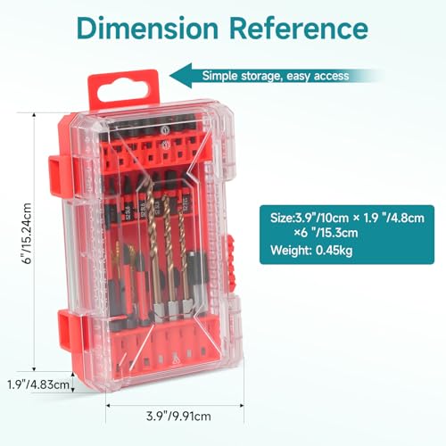 35Pcs Impact Drill and Driver Bit Set with a Storage Case - style: 28 Screwdriver Bits, 3 Drill Bits, 3 Burrs,1 Change Chuck