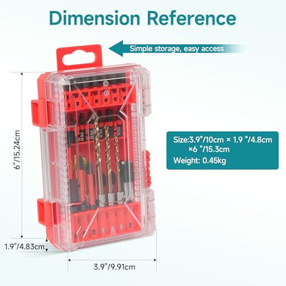 35Pcs Impact Drill and Driver Bit Set with a Storage Case - style: 28 Screwdriver Bits, 3 Drill Bits, 3 Burrs,1 Change Chuck