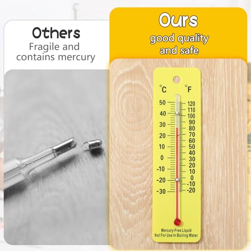 Maitys 50 Pcs Science Thermometers Mercury Free Student School Supplies Boiling Point Dual Scale Thermometers for Classroom Teaching Tools (Yellow) - color: Yellow